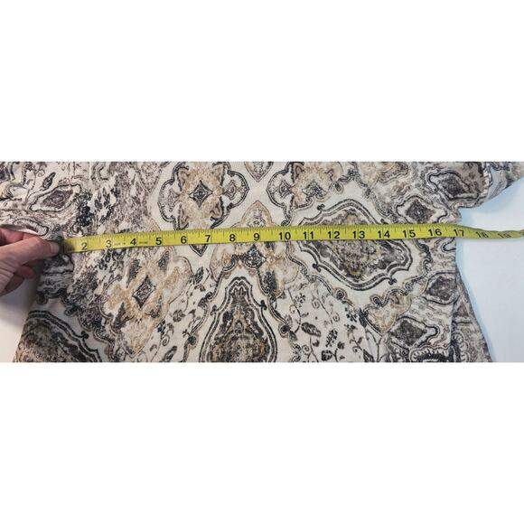 J jill double layer tunic long sleeve knit top paisley coquette neutral XS (OS) - Picture 8 of 8